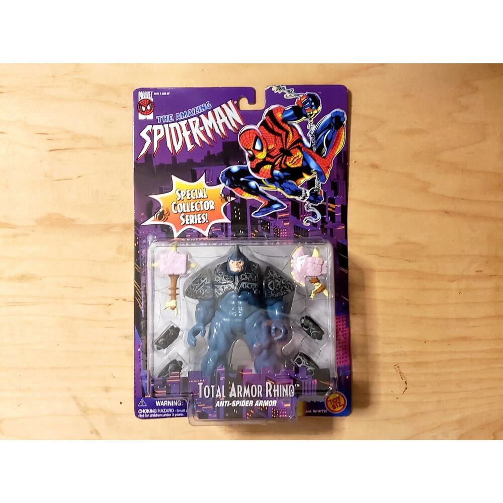 🗨🕸 Marvel The Amazing Spider-Man TOTAL ARMOR RHINO Vintage Toy Biz 1996 🕸🗨